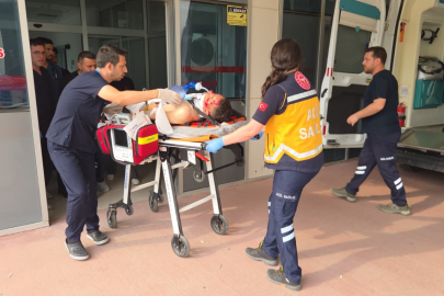 Motosiklet virajda savruldu sürücü ağır yaralı