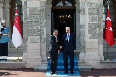Cumhurbaşkanı Erdoğan, Singapur Başbakanı Wong'u resmi törenle karşıladı