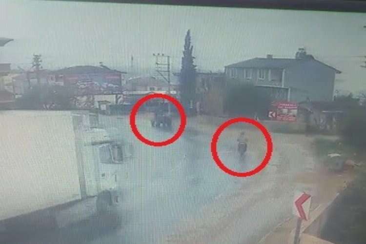 Bursa'da TIR dehşeti...2 kişinin yaralandığı anlar kamerada