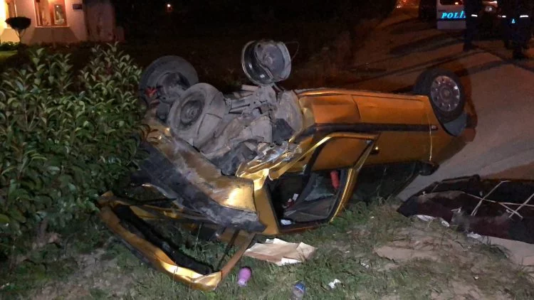 Bursa'da 2 araç takla attı, emekli astsubay yaralandı
