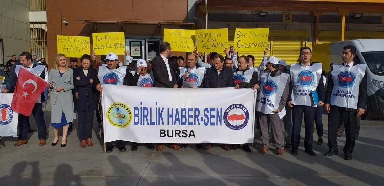 Bursa'da PTT eylemi