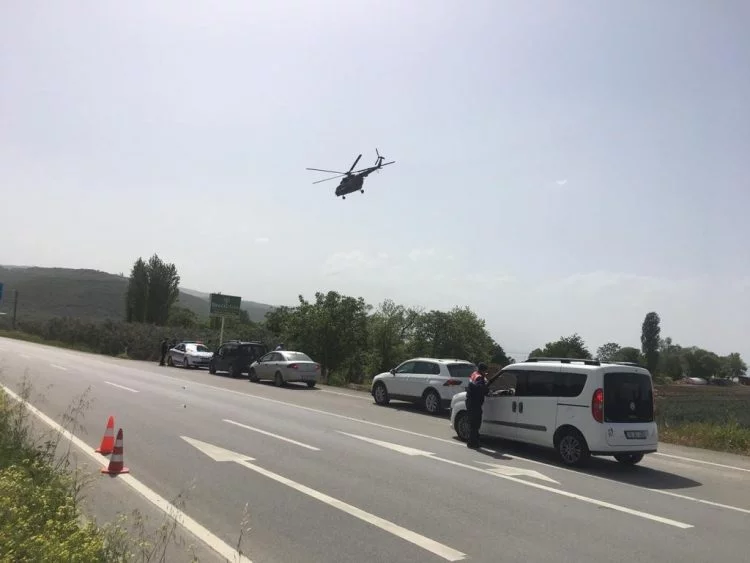 Bursa trafiği helikopterle denetlendi