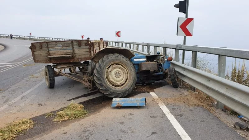 İznik'te traktör kazası! Sürücü uçuruma yuvarlandı