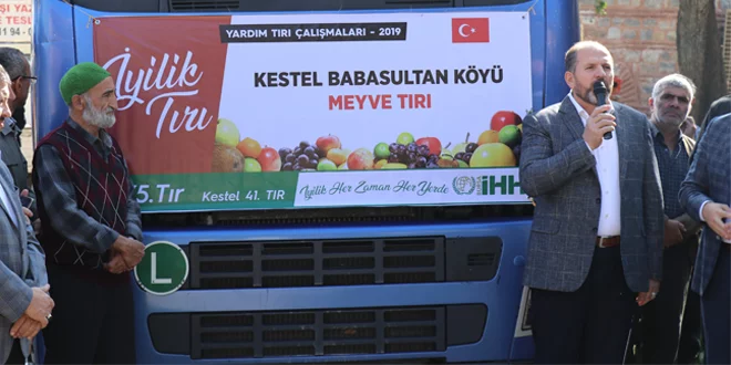 Bursalı çiftçilerden Suriye'ye TIR dolusu meyve
