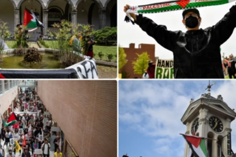 ABD'de başlayıp dünyaya yayılan öğrenci protestoları Filistin'e desteği gösteriyor