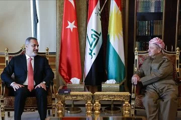 Bakan Fidan, KDP Başkanı Mesut Barzani ile görüştü