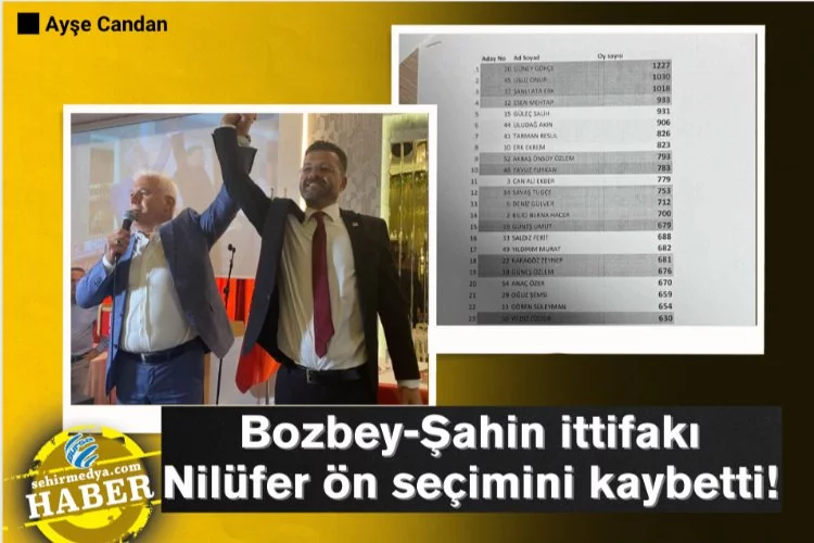 ​​Bozbey-Şahin ittifakı Nilüfer ön seçimini kaybetti!