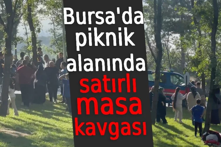 Bursa'da piknik alanında satırlı masa kavgası