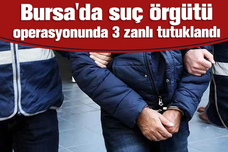 Bursa'da suç örgütü operasyonunda 3 zanlı tutuklandı