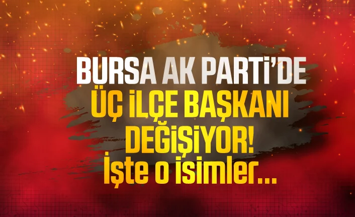 Bursa AK Parti'de üç ilçe başkanı değişiyor!