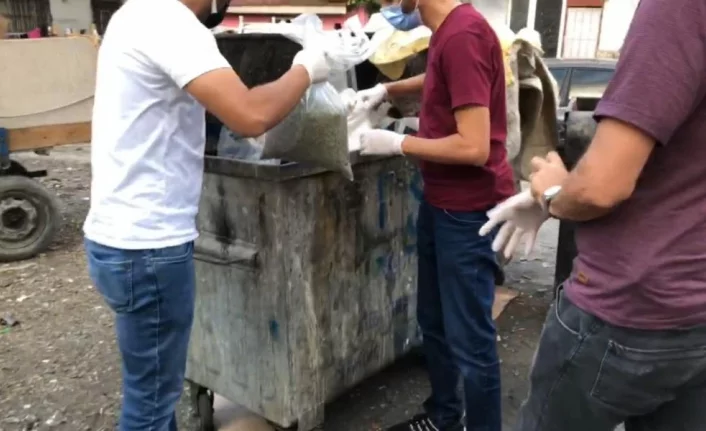 Bursa'da çöp konteynerinden 28 kilogram uyuşturucu çıktı