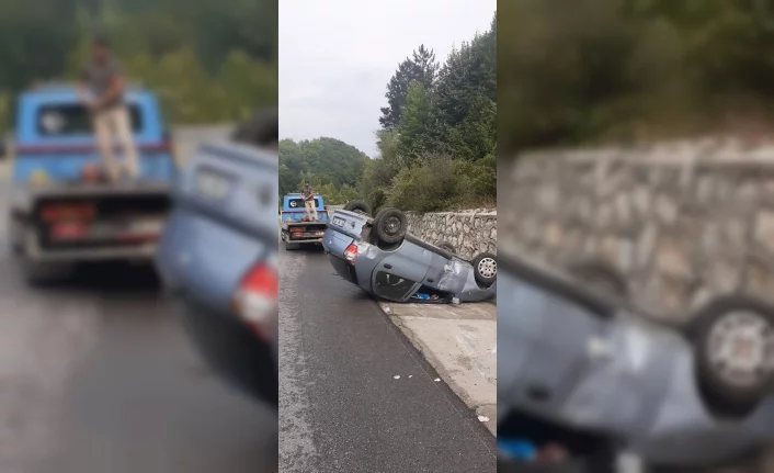 Bursa'da feci kazada araç takla attı!