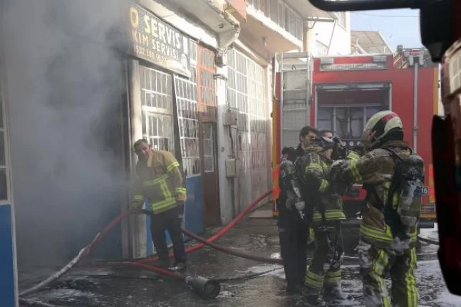 Bursa'da iş yerinde korkutan yangın