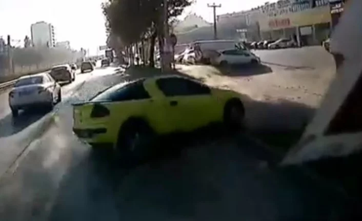 Bursa'da kontrolden çıkan otomobil park halindeki araçların arasına daldı!