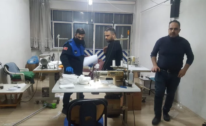 Bursa'da merdiven altı maske üreticilerine şok baskın