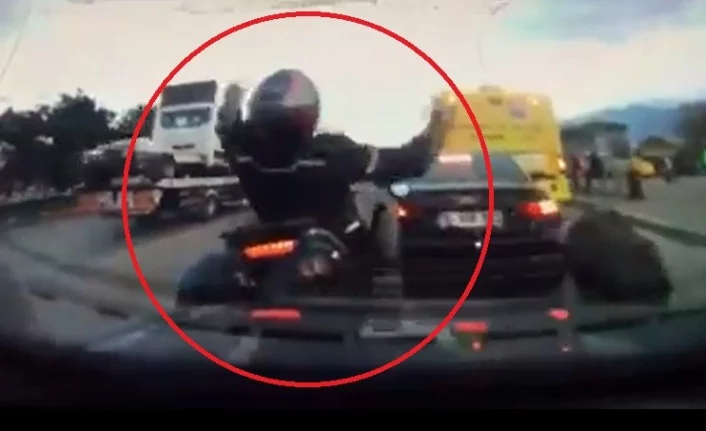 Bursa'da motosiklet sürücüsü ölümden kıl payı kurtuldu
