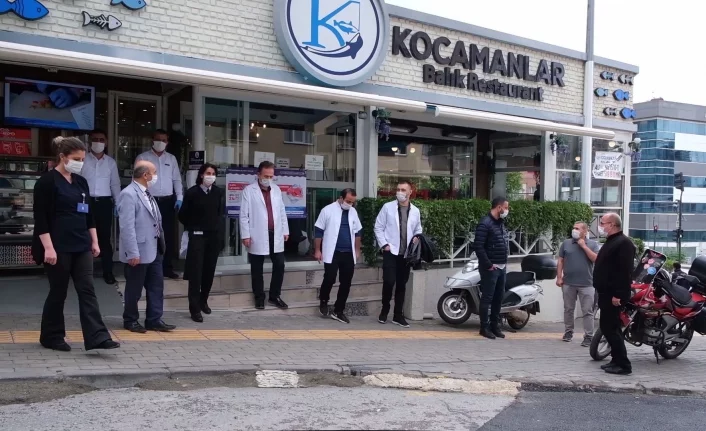 Bursa'da sağlık çalışanlarına balık ikramı