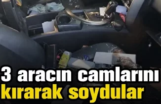 Bursa’da 3 aracın camlarını kırarak soydular
