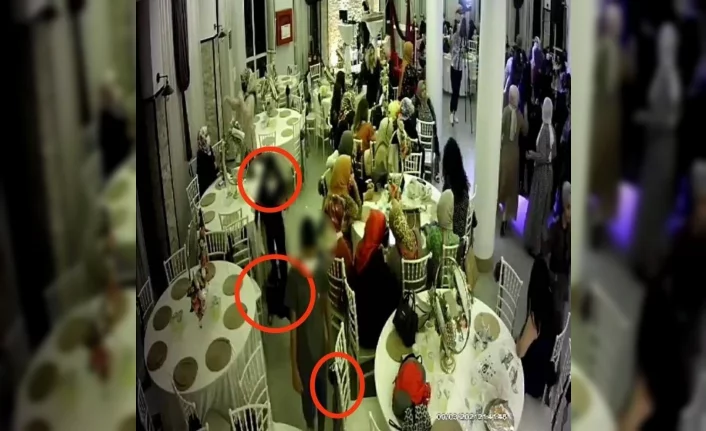 Bursa’da düğünde oynayarak çanta çalan hırsızlar kameralara yakalandı