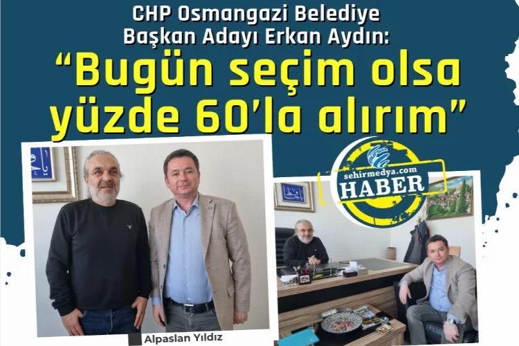 CHP Osmangazi Belediye Başkan Adayı Erkan Aydın:  “Bugün seçim olsa yüzde 60’la alırım”