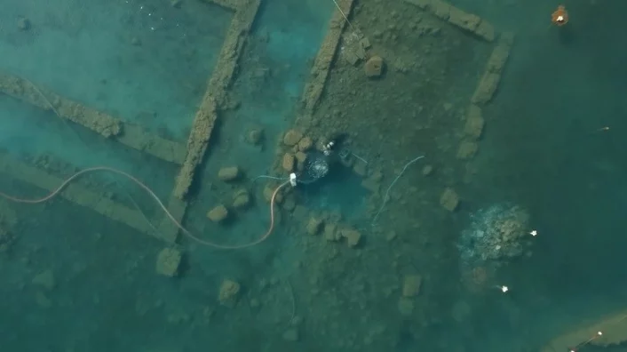 Gölün dibindeki arkeolojik kazı 2 bin yıllık tarihi gün yüzüne çıkarıyor