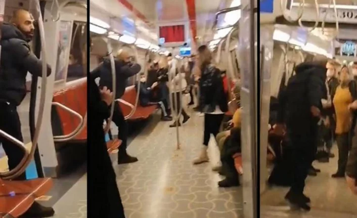Metroda kadın yolcuya bıçak çekip hakaret eden şahıs yakalandı