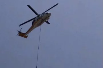 Nefes helikopteri ile yangına ilk müdahale