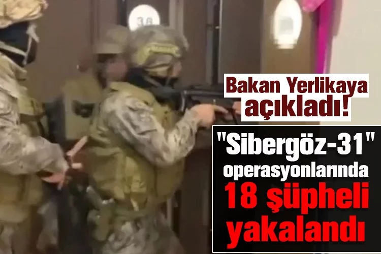 "Sibergöz-31" operasyonlarında 18 şüpheli yakalandı